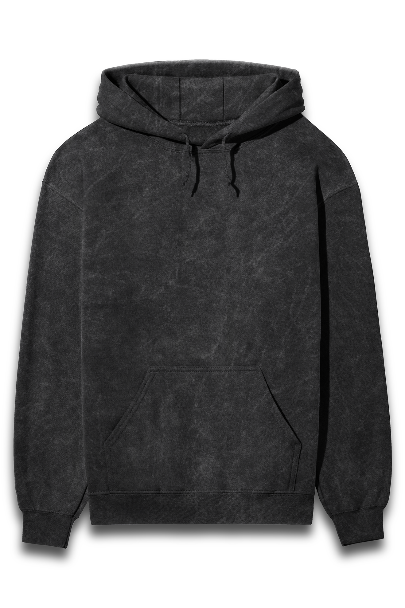 Acid Wash Hooded Sweatshirt - Black